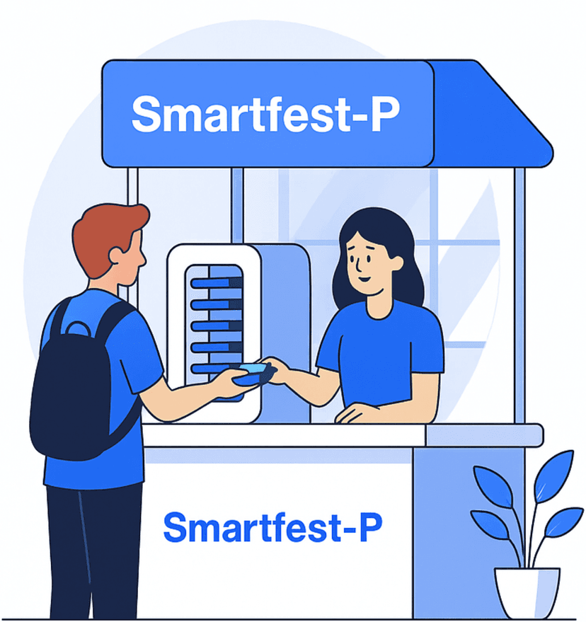 Stand de Smartfest-P en un festival